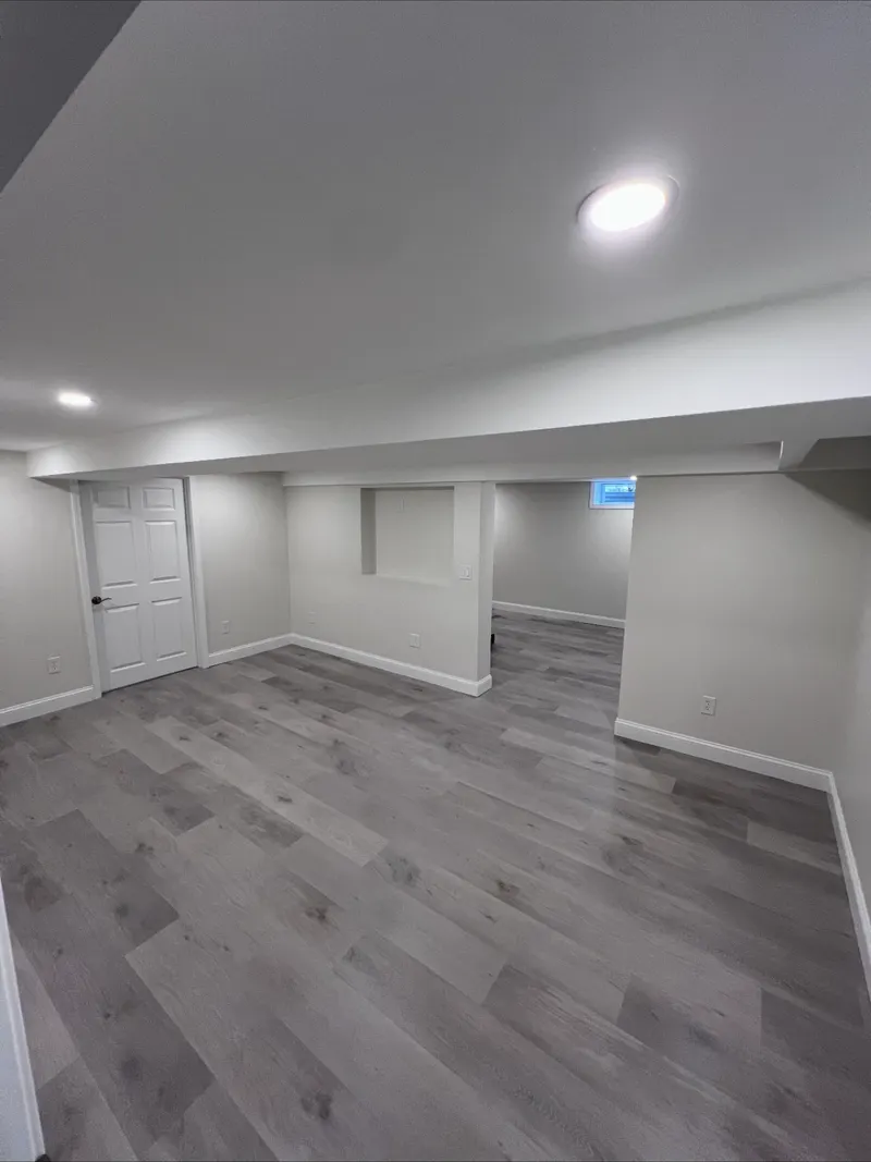Basement finished end to end, after