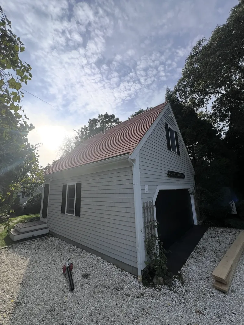 Cedar roof on a garage, after